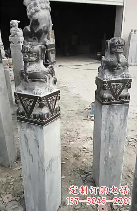河源精美的貔貅栓马桩雕塑