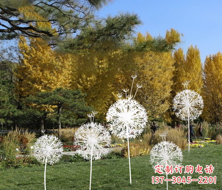 河源中领雕塑:精美不锈钢蒲公英雕塑