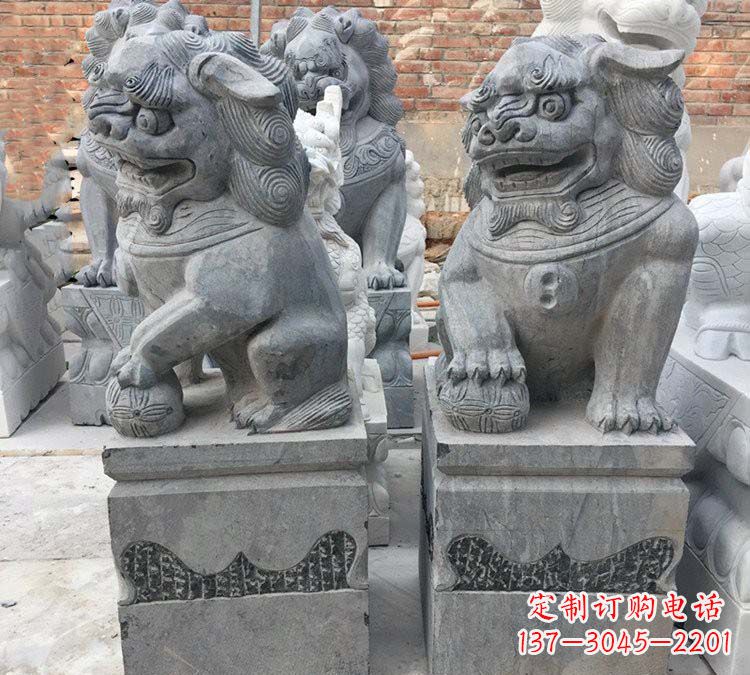 河源青石仿古狮子雕塑