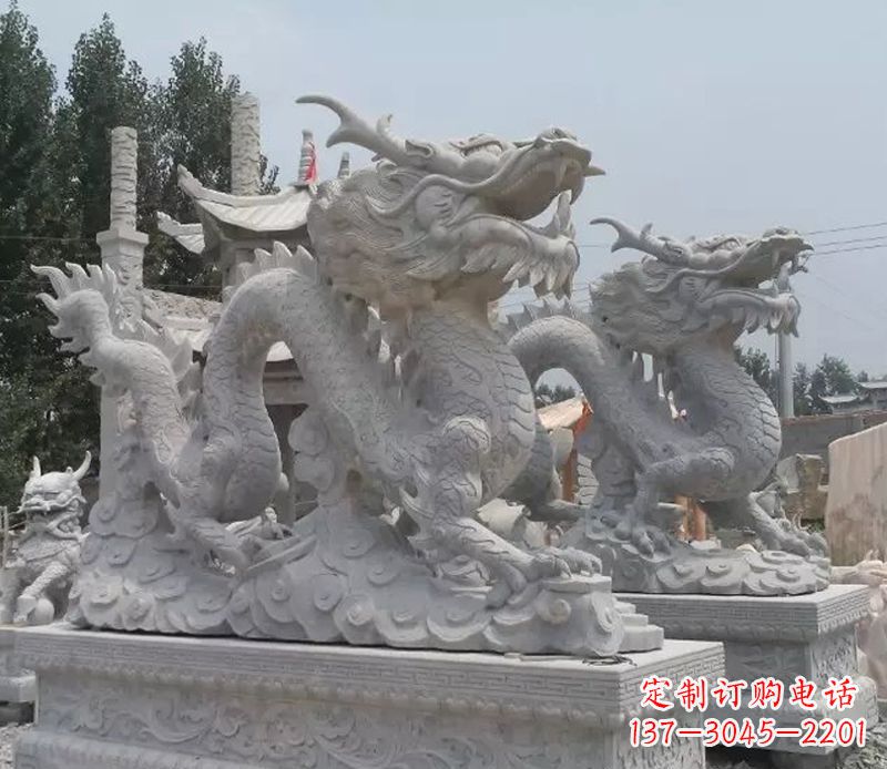 河源高质量青石龙雕制作