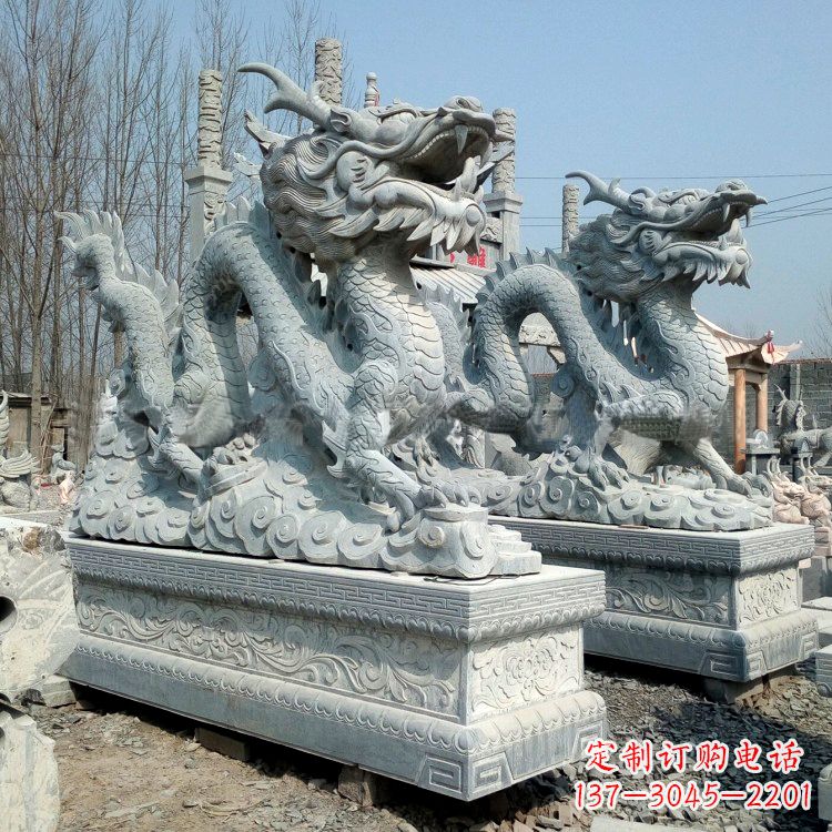 河源传统工艺青石龙雕塑