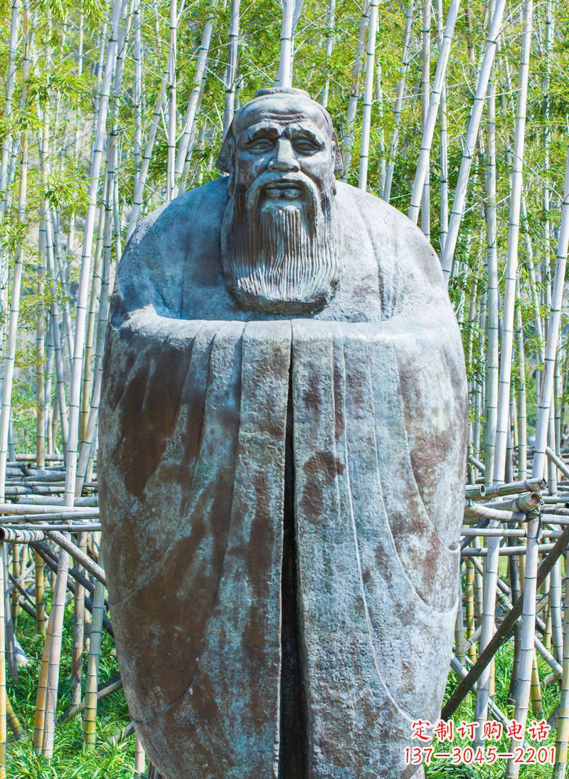 河源青铜孔子人像雕塑,真实还原历史智慧精神