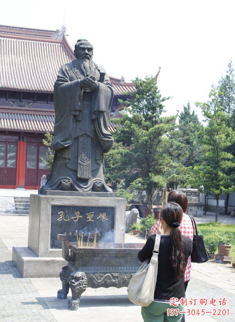河源中领雕塑推出精致青铜孔子雕塑,考究工艺,…