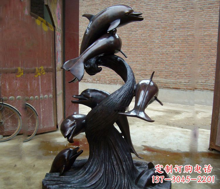 河源尊贵华丽的海豚雕塑