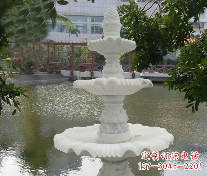 河源三层喷泉汉白玉公园石雕