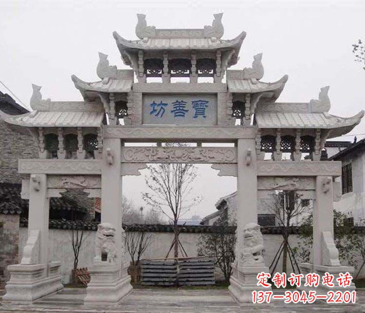 河源领雕塑:精美石牌坊石雕艺术品