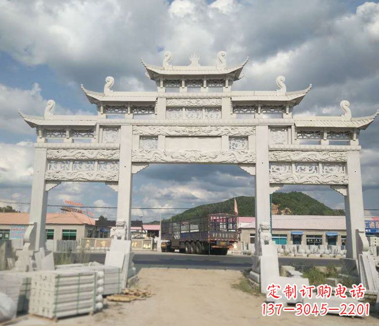 河源精美大理石牌坊石雕——给您的家园增添优雅气质