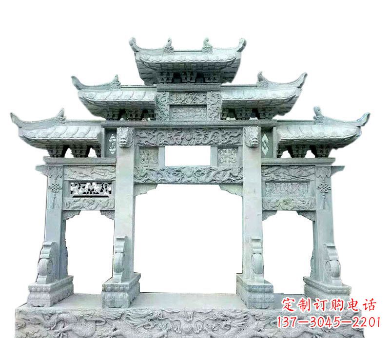 河源中领雕塑仿古牌坊石雕定制