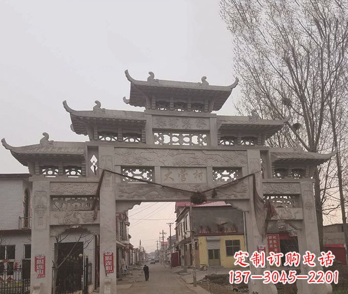 河源精美牌坊石雕,定制精美属于您的雕塑