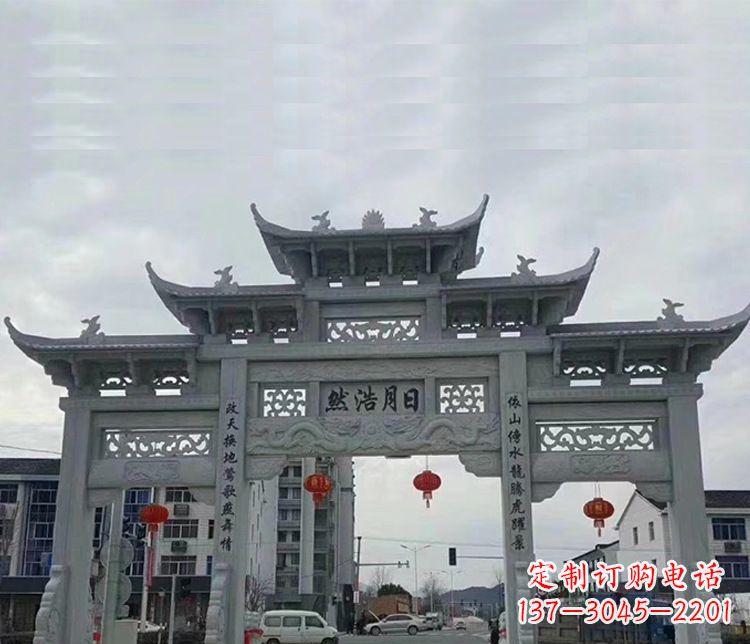 河源三门五楼石牌坊:精美石雕艺术