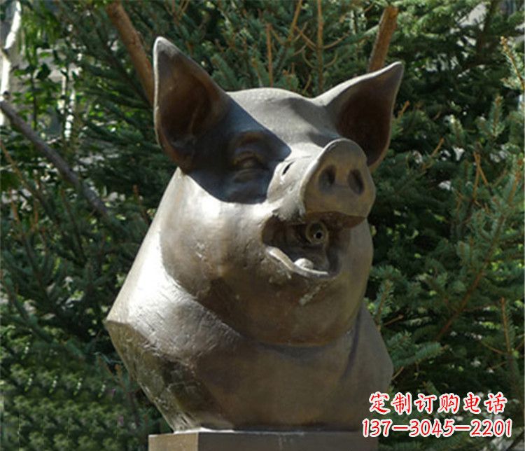 河源十二生肖猪首铜雕,让你敬佩万年历史的艺术精髓