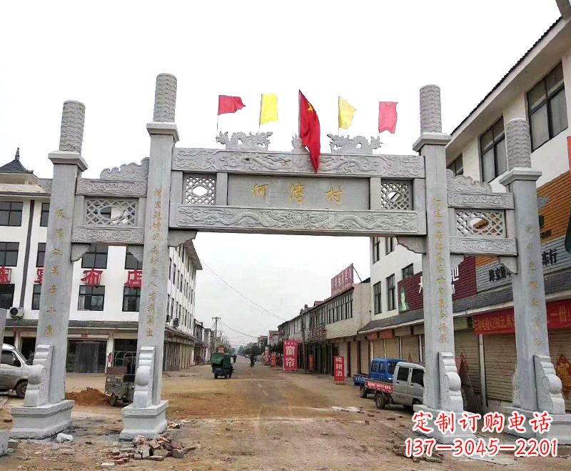 河源中领雕塑:精美石雕牌坊雕塑