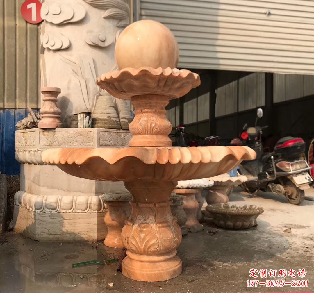 河源象征祥和的石雕风水球雕塑