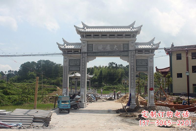 河源中领雕塑:牌坊浮雕墙仿古雕塑工艺