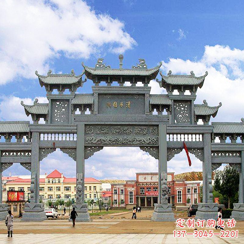 河源石雕牌坊-专业牌楼雕塑定制