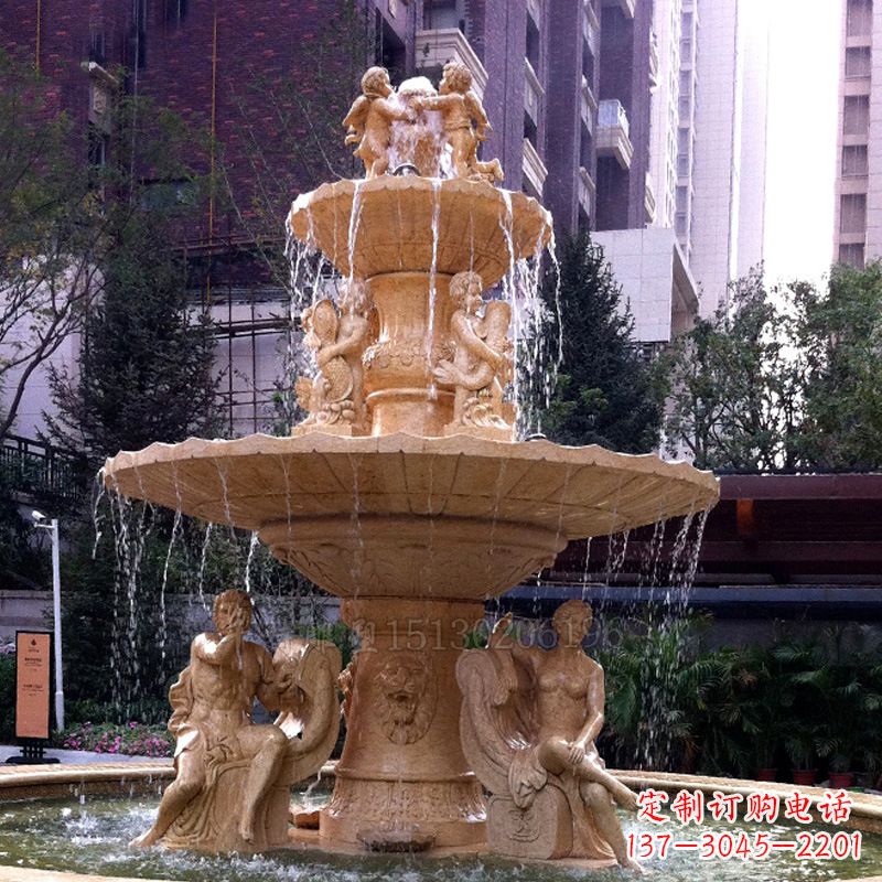 河源石雕喷泉欧式风水球