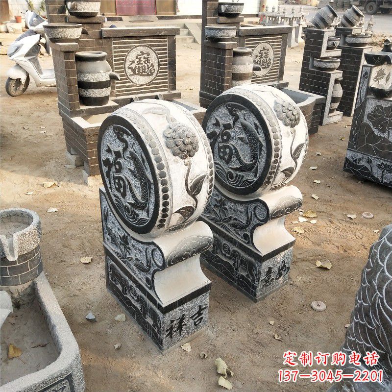 河源石雕青石门墩雕塑