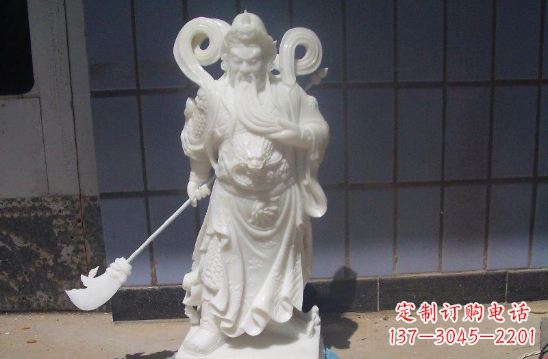 河源石雕武财神提刀关公
