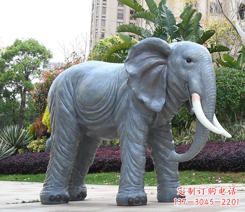 河源石雕小区动物大象