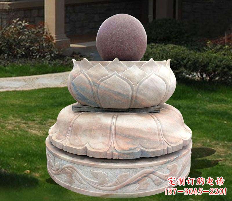 河源石雕小区风水球雕塑