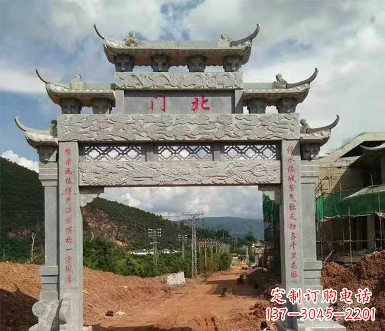 河源石牌坊单门牌坊石雕