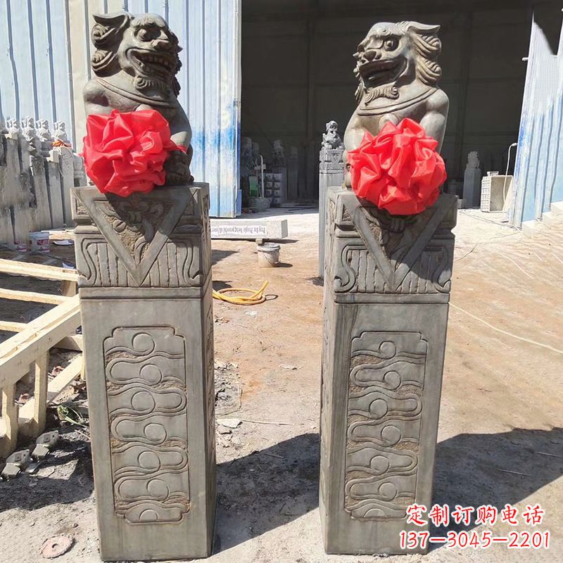 河源石狮子栓马桩