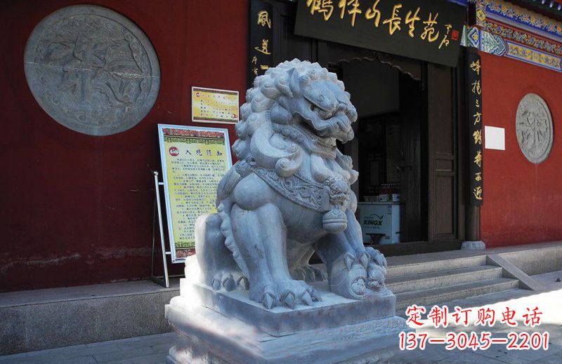 河源石狮子寺庙门口石雕