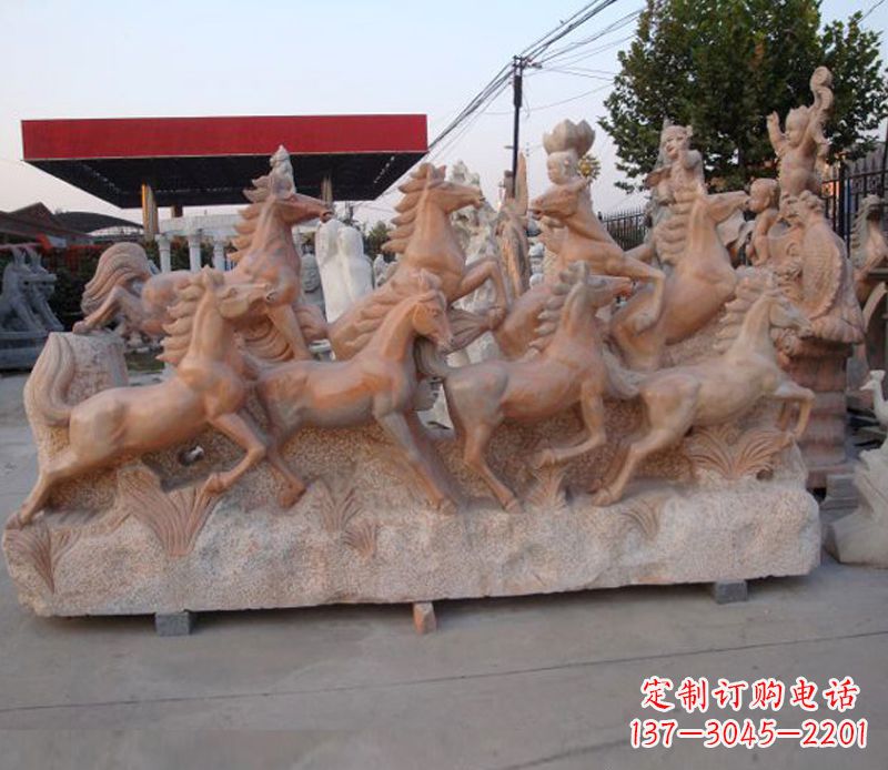 河源石头奔马雕塑