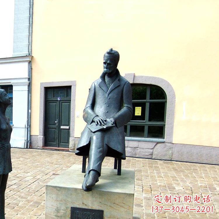 河源世界名人德国著名哲学家尼采铜雕景观雕塑