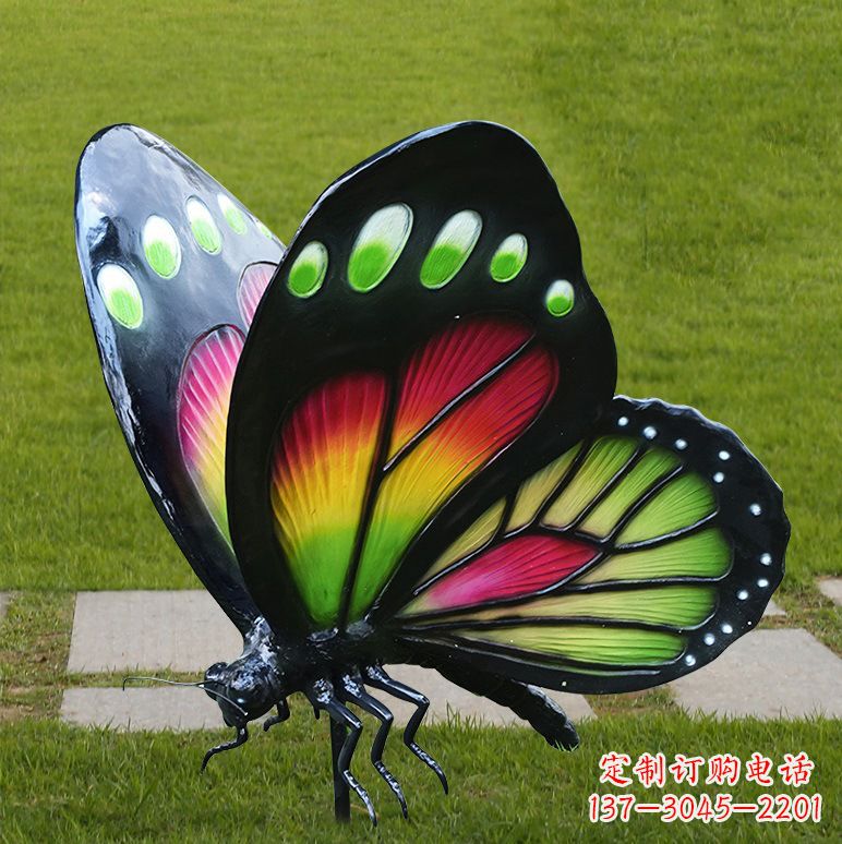 河源树脂仿真蝴蝶草坪动物昆虫雕塑