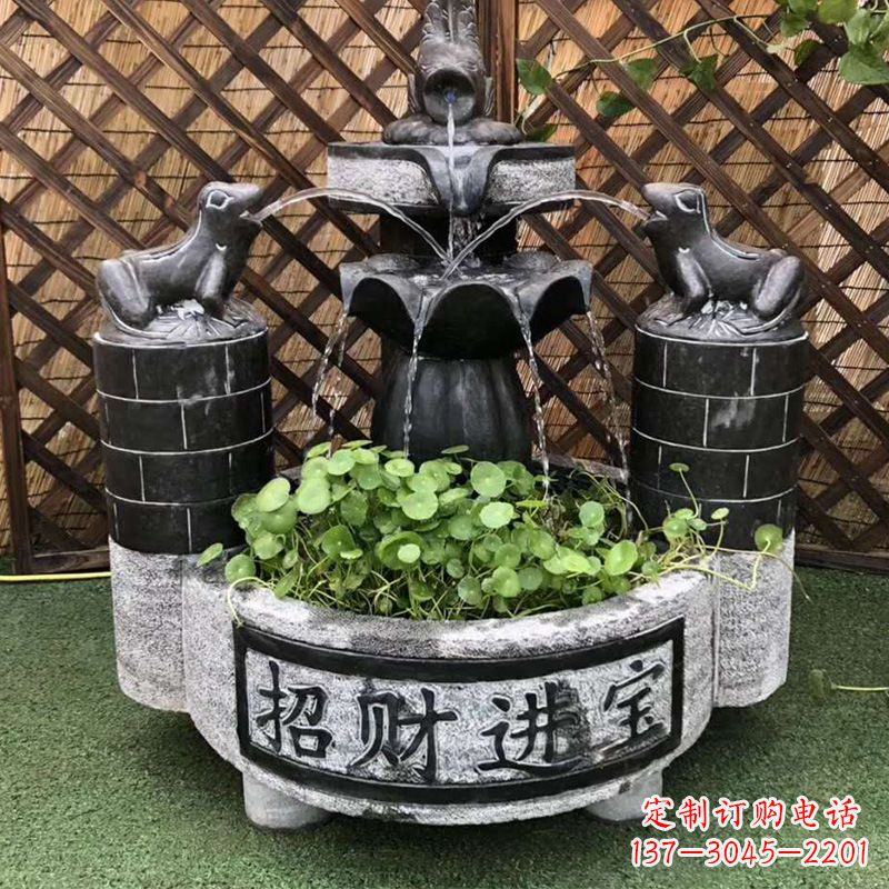 河源双层喷泉石雕