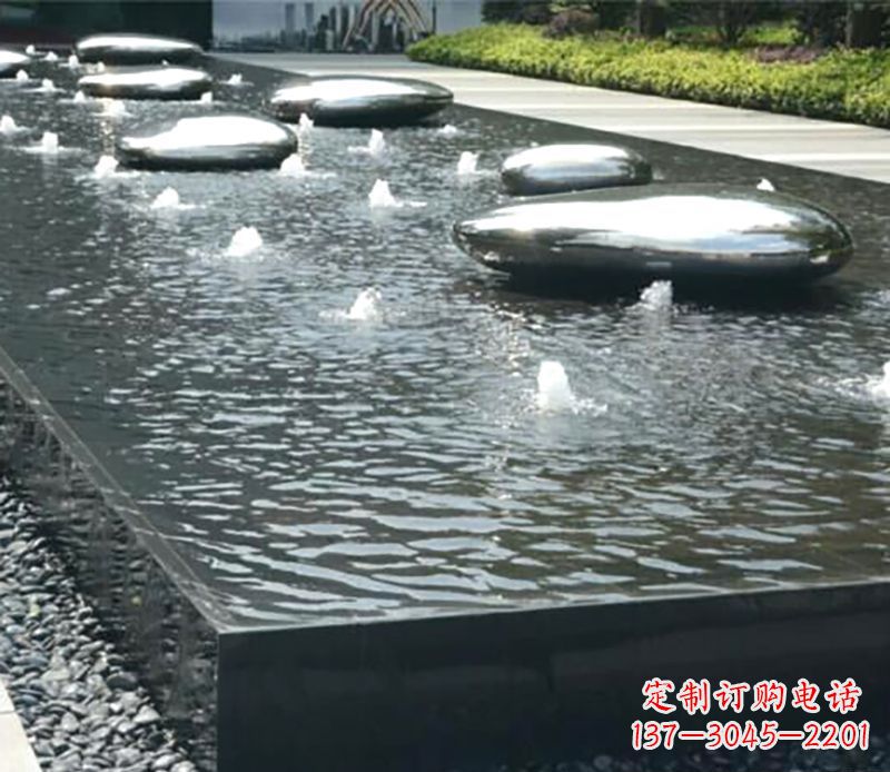 河源水滴水池不锈钢雕塑
