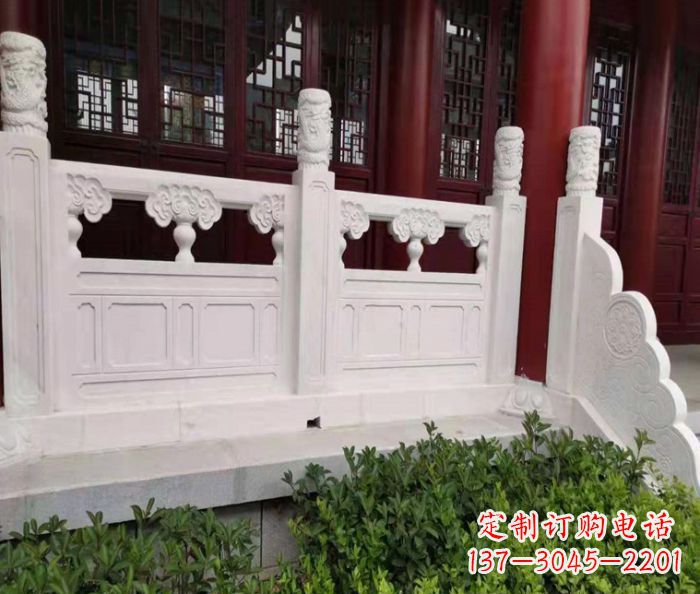 河源寺庙景观汉白玉石浮雕栏板 (3)