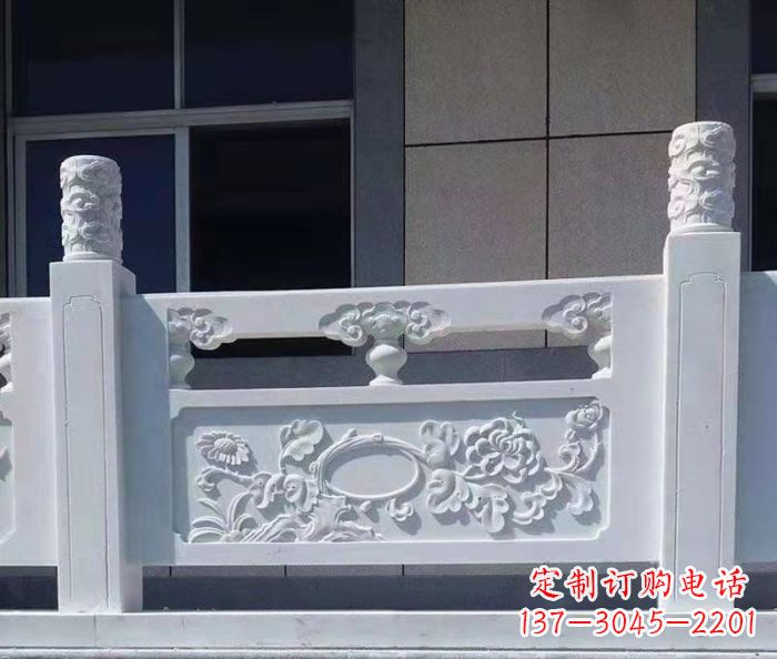 河源寺庙景观汉白玉石浮雕栏板 (4)