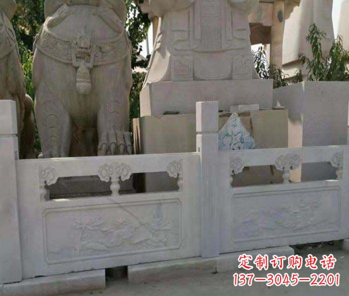河源寺庙景观汉白玉石浮雕栏板