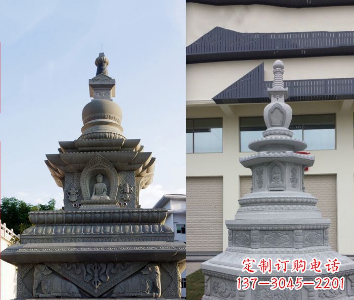 河源寺庙景观舍利塔石雕 (3)