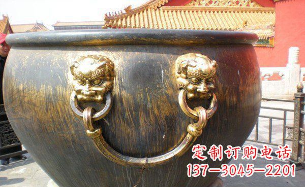 河源寺庙水缸铜雕 (3)