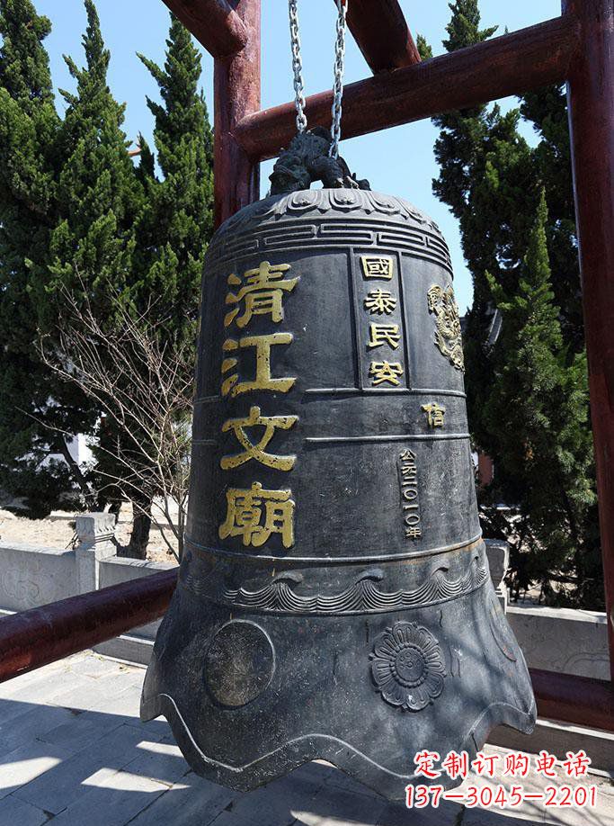 河源寺庙铜钟雕塑 (5)