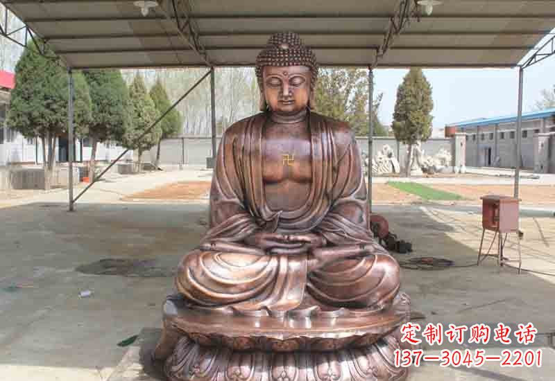 河源寺庙铸铜如来佛像雕塑