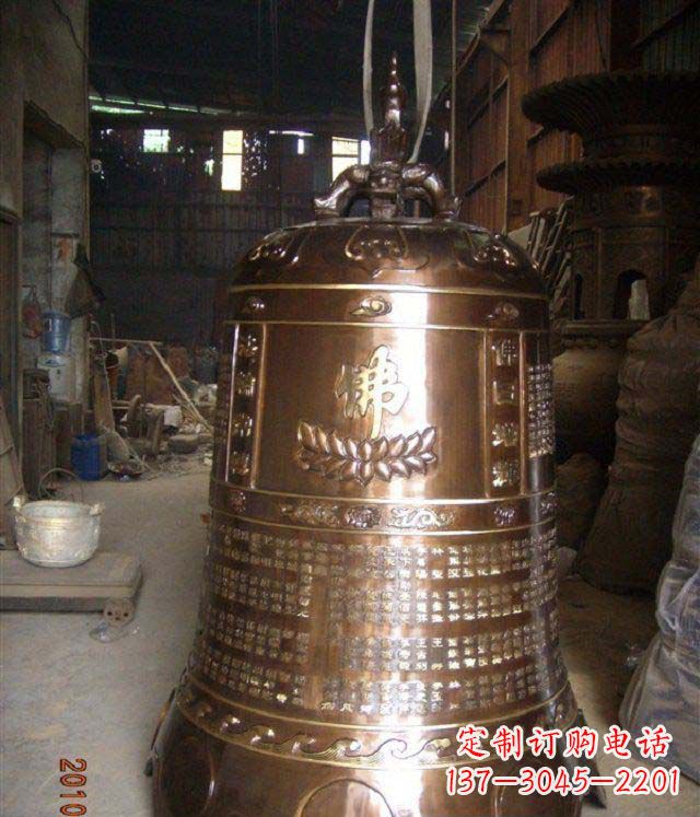 河源寺庙铸铜钟铜雕
