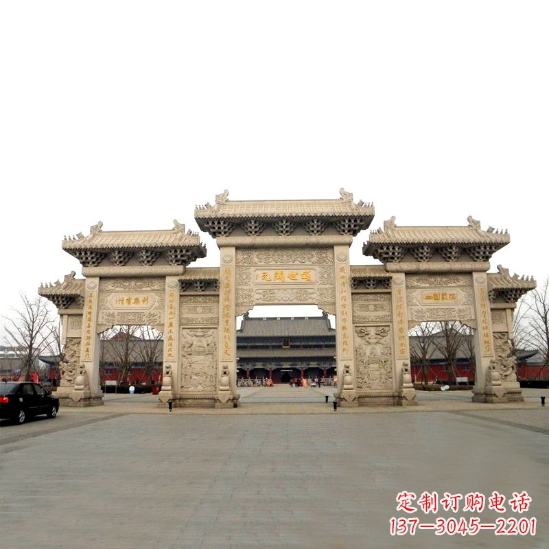 河源寺院景区石雕牌坊