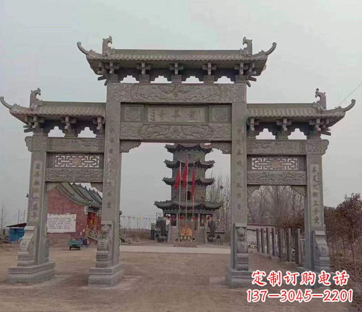 河源寺院石牌坊