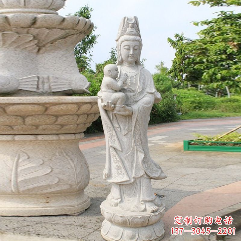 河源送子观音汉白玉石雕