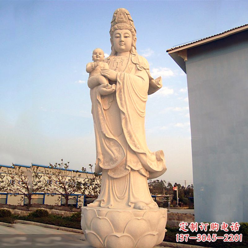 河源送子观音石雕