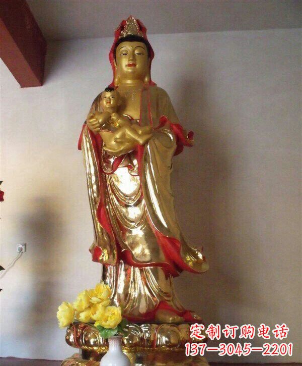 河源送子观音铜雕 (2)