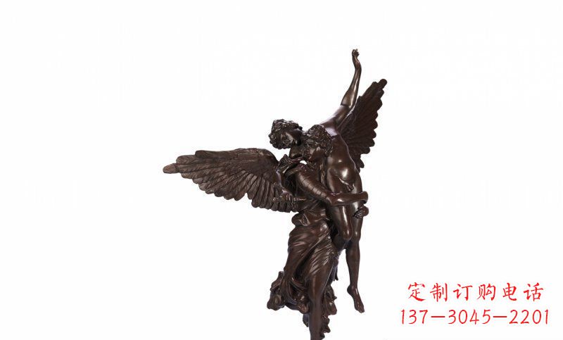 河源天使玻璃钢仿铜人物雕塑