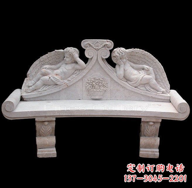 河源天使石雕座椅公园景观雕塑