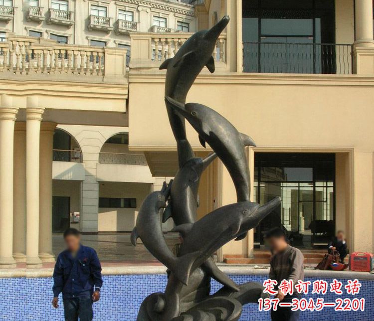 河源跳跃海豚景观铜雕