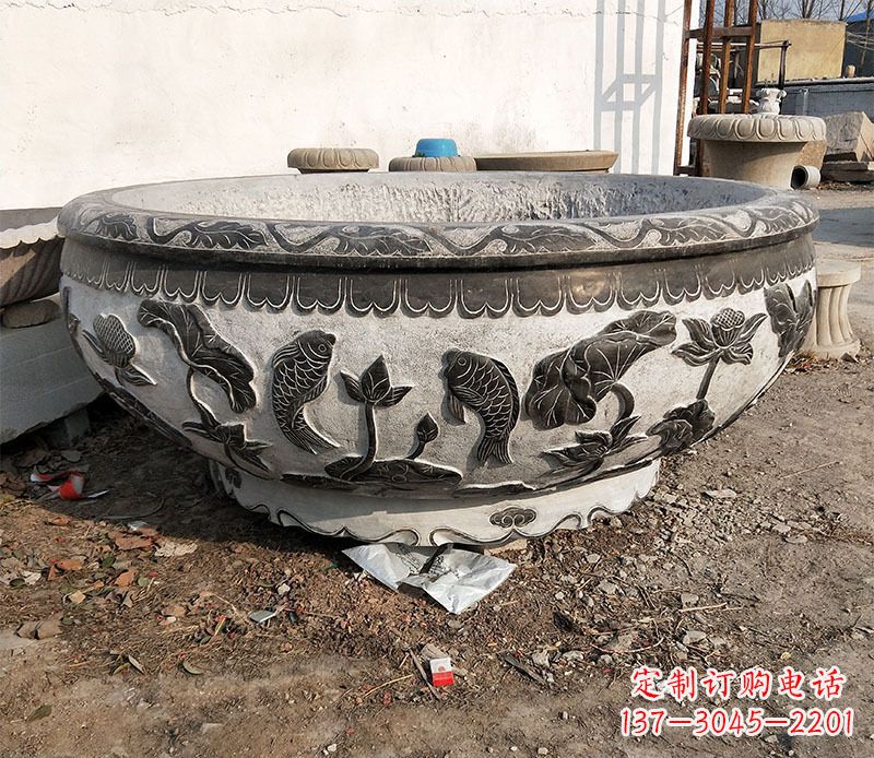 河源庭院水缸景观石雕