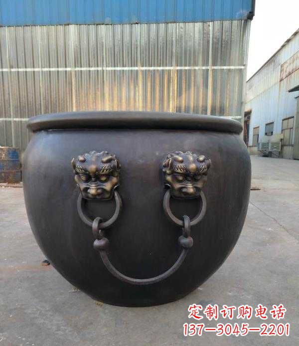 河源庭院水缸铜雕